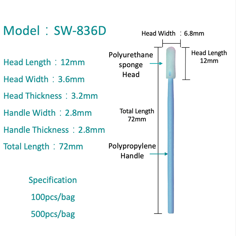 SW-836D Foam Flex Flex Beaga Swab Swab