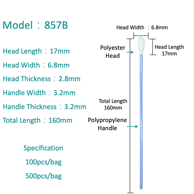 SW-857B Ard-Ionsú Swab Polyester Polyester Swab